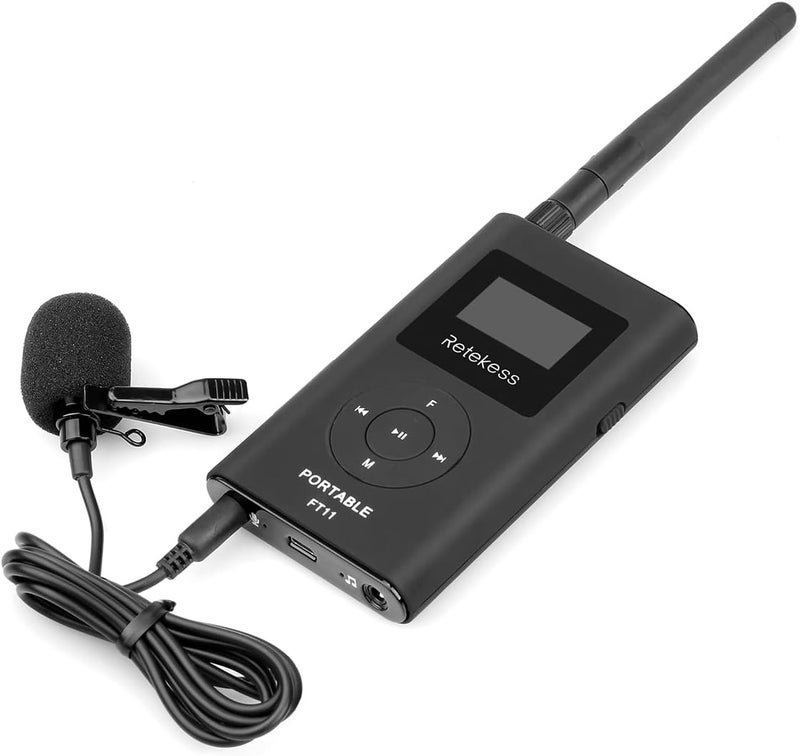 Retekess FT11 FM Transmitter,Portable FM Broadcast Transmitter for Church with Microphone, Rechargeable FM Radio Stereo Station for Drive-in Movie,Parking Lot,Support TF Card AUX Input - Image 3
